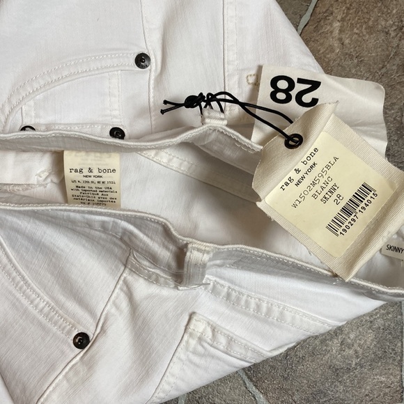 NWT Rag & Bone Skinny Jean Sz 28 in White - Picture 10 of 16